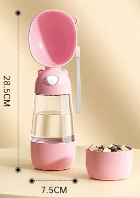 Portable Dog Water Bottle with Food Dispenser